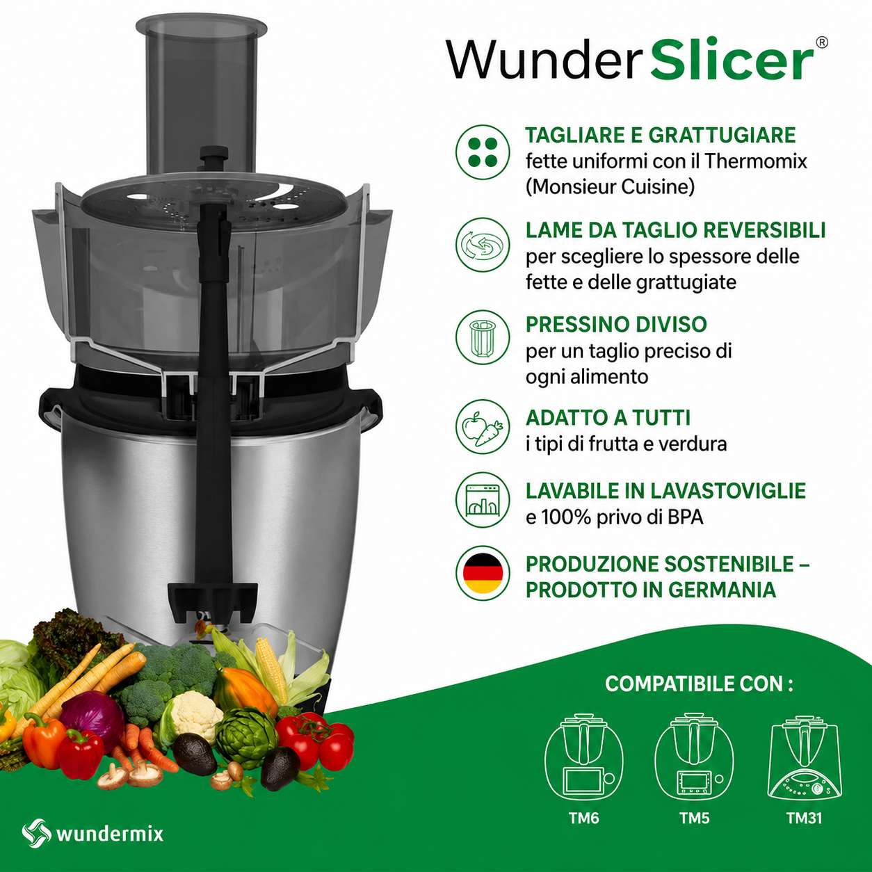 WunderSlicer Coupe-legumi versare Bimby